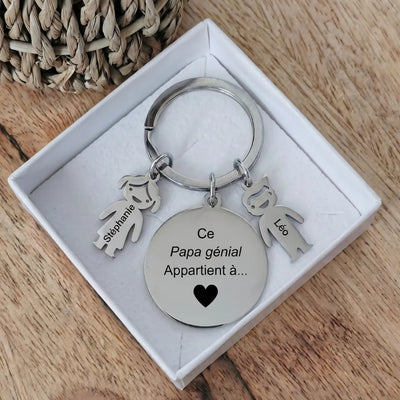 Portachiavi personalizzato per papà con i nomi dei figli