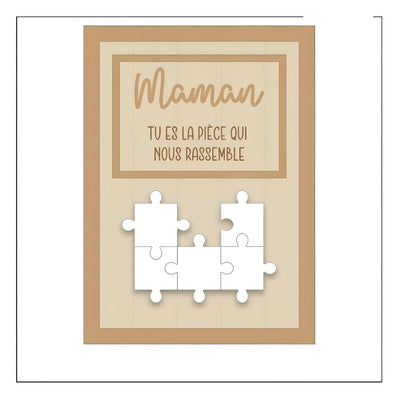 Per la Mamma™ - Cornice puzzle famiglia personalizzata