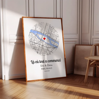 Il Nostro Primo Capitolo™ – Poster personalizzato del vostro incontro