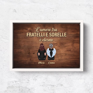 Tela personalizzata "L'amore tra fratelli e sorelle è eterno"