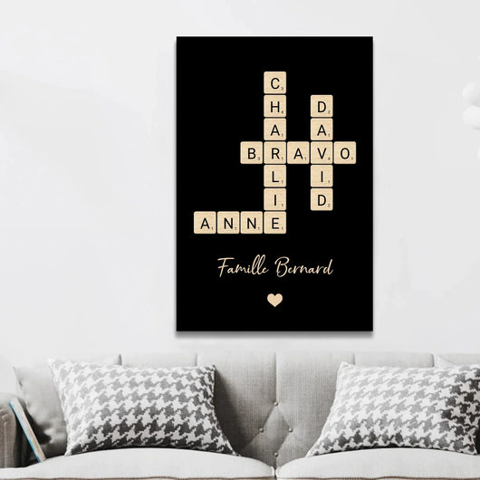 La Nostra Famiglia™ - Tela personalizzata “Cruciverba di famiglia”
