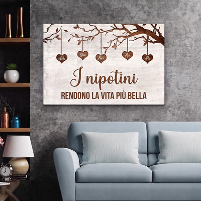 I Nipotini™ – tela personalizzata albero di famiglia con i nomi dei nipoti