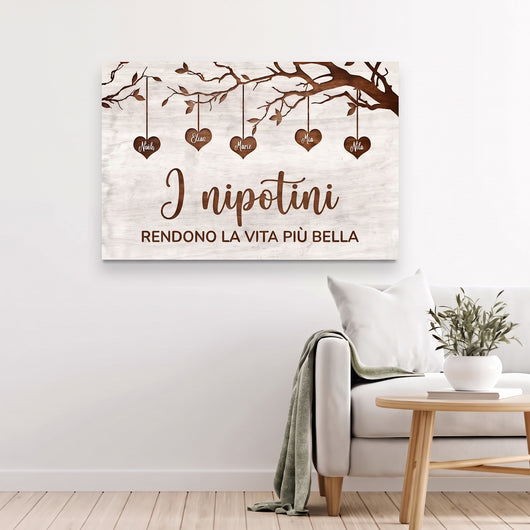 I Nipotini™ – tela personalizzata albero di famiglia con i nomi dei nipoti