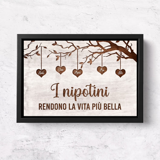 I Nipotini™ – tela personalizzata albero di famiglia con i nomi dei nipoti