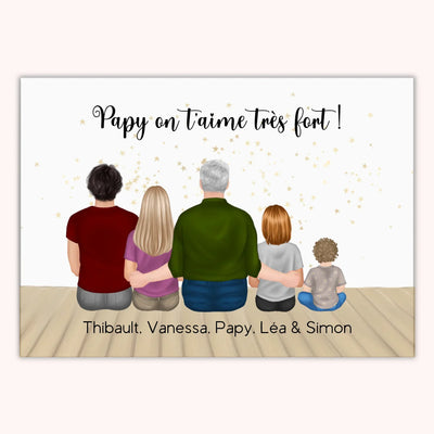 Con il Nonno™ – poster di famiglia personalizzato con i nomi dei nipoti