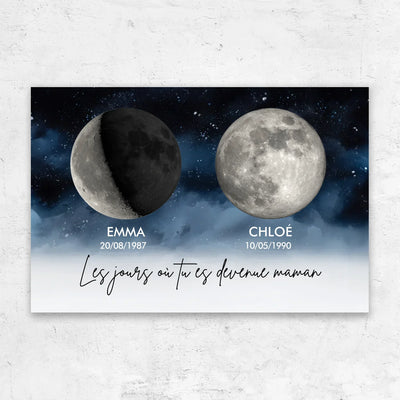 Tela personalizzata Lune di Vita™ con lune di nascita e nomi