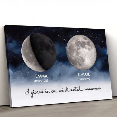 Tela personalizzata Lune di Vita™ con lune di nascita e nomi