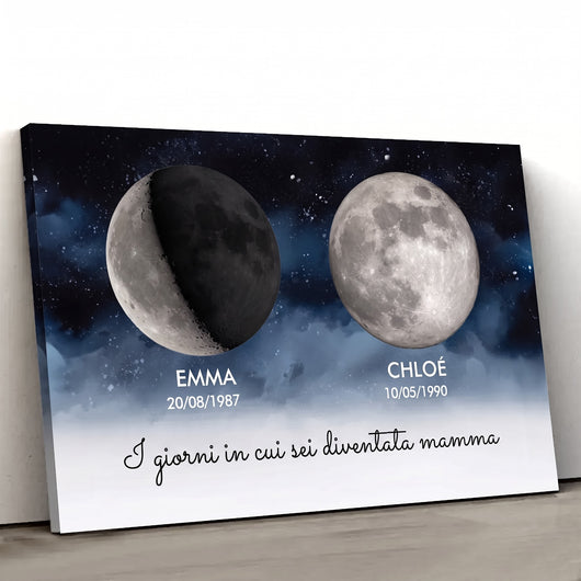 Tela personalizzata Lune di Vita™ con lune di nascita e nomi