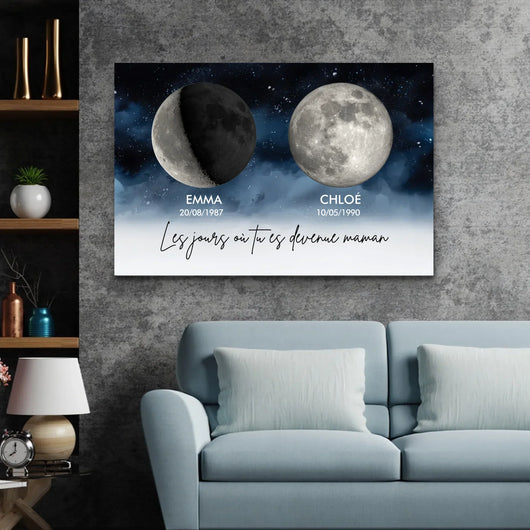 Tela personalizzata Lune di Vita™ con lune di nascita e nomi