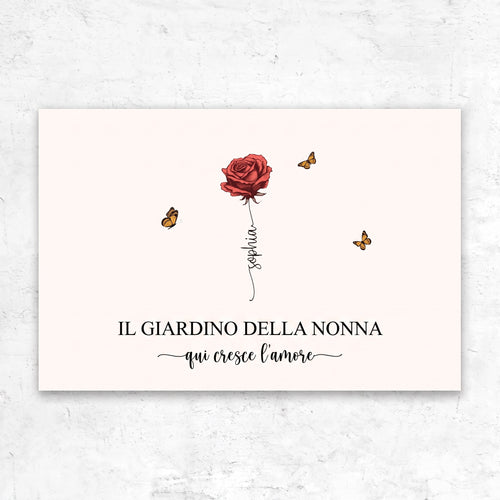 Il Giardino della Nonna™ – Tela personalizzata per la nonna