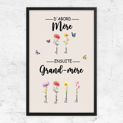 Fiori di Famiglia™ - Tela personalizzata "Prima mamma, poi nonna"