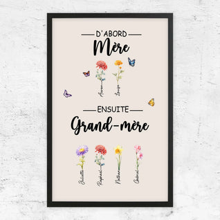 Fiori di Famiglia™ - Tela personalizzata "Prima mamma, poi nonna"