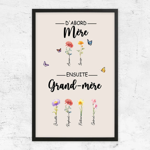 Fiori di Famiglia™ - Tela personalizzata "Prima mamma, poi nonna"