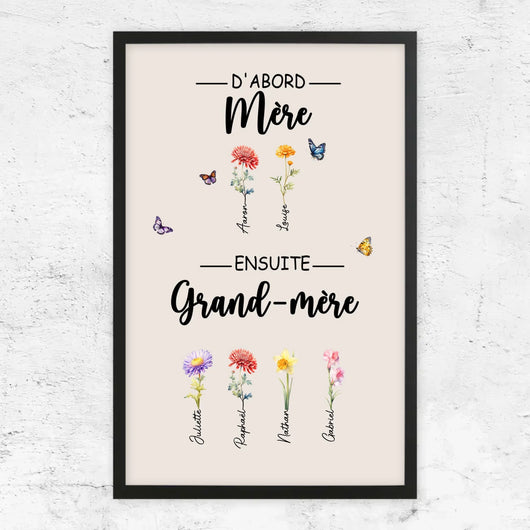 Fiori di Famiglia™ - Tela personalizzata "Prima mamma, poi nonna"