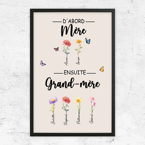 Fiori di Famiglia™ - Tela personalizzata "Prima mamma, poi nonna"