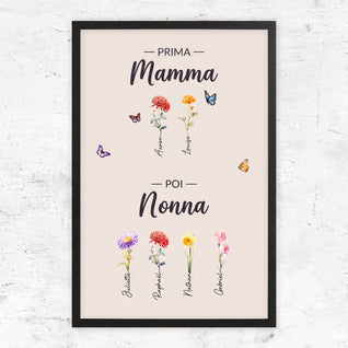 Fiori di Famiglia™ - Tela personalizzata "Prima mamma, poi nonna"