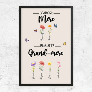 Fiori di Famiglia™ - Tela personalizzata "Prima mamma, poi nonna"