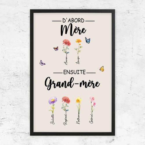 Fiori di Famiglia™ - Tela personalizzata "Prima mamma, poi nonna"