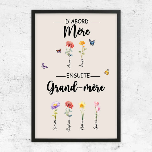 Fiori di Famiglia™ - Tela personalizzata "Prima mamma, poi nonna"