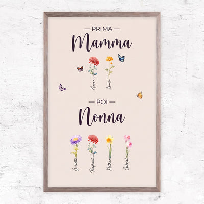 Fiori di Famiglia™ - Tela personalizzata "Prima mamma, poi nonna"