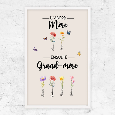 Fiori di Famiglia™ - Tela personalizzata "Prima mamma, poi nonna"