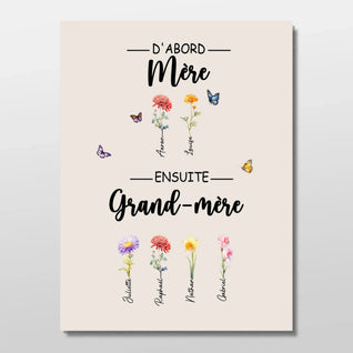 Fiori di Famiglia™ - Tela personalizzata "Prima mamma, poi nonna"