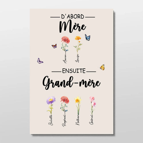 Fiori di Famiglia™ - Tela personalizzata "Prima mamma, poi nonna"