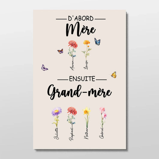 Fiori di Famiglia™ - Tela personalizzata "Prima mamma, poi nonna"