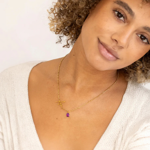 Eterna™ – Collana con nome e pietra del mese di nascita