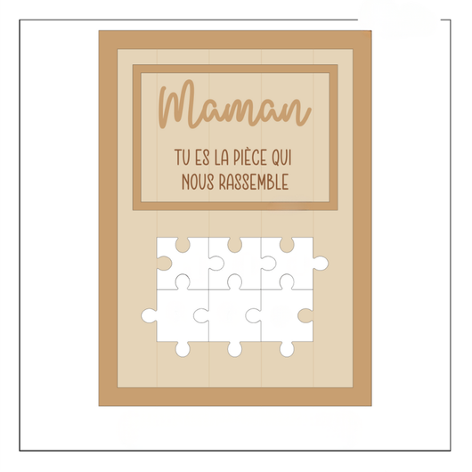Per la Mamma™ - Cornice puzzle famiglia personalizzata