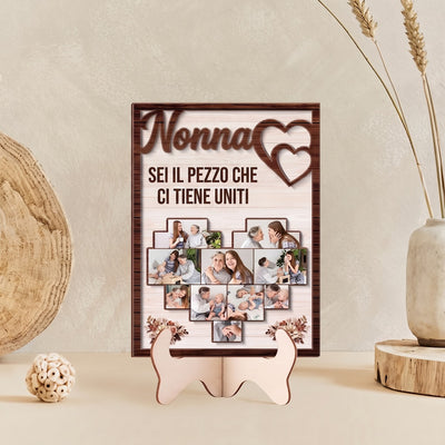 Cuore di Famiglia™ – cornice in legno personalizzata con le foto di famiglia