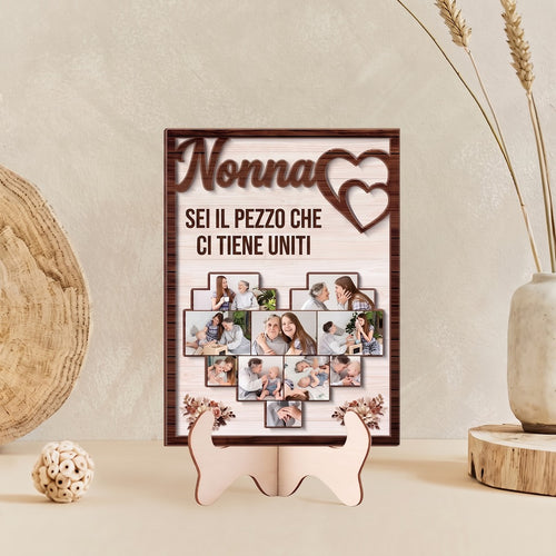 Cuore di Famiglia™ – Cornice portafoto personalizzata in legno