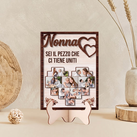 Cuore di Famiglia™ – cornice in legno personalizzata con le foto di famiglia