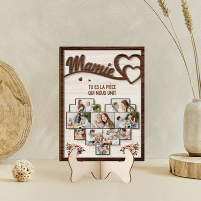 Cuore di Famiglia™ – cornice in legno personalizzata con le foto di famiglia