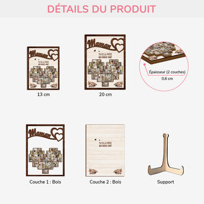 Cuore di Famiglia™ – cornice in legno personalizzata con le foto di famiglia