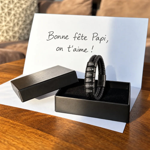 Eredità™ – Bracciale in pelle personalizzato per il nonno