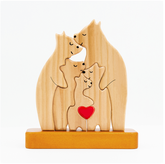 Famiglia Orsi™ - Puzzle Personalizzato in Legno