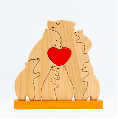 Famiglia Orsi™ - Puzzle Personalizzato in Legno