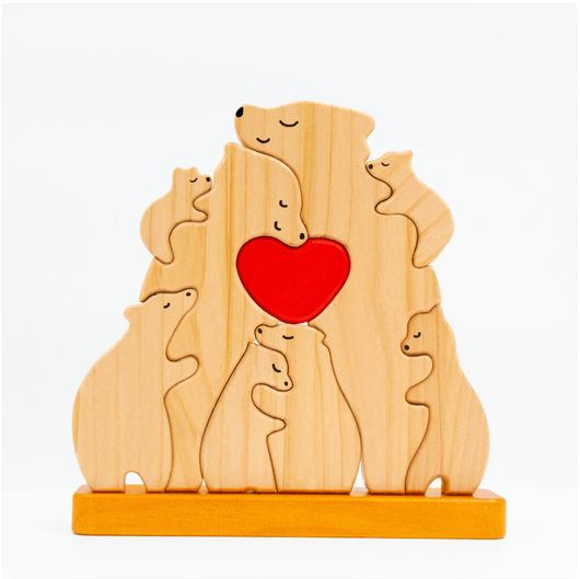 Famiglia Orsi™ - Puzzle Personalizzato in Legno