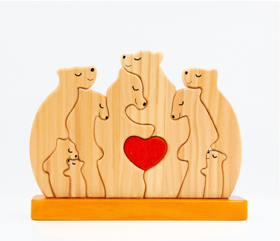 Famiglia Orsi™ - Puzzle Personalizzato in Legno