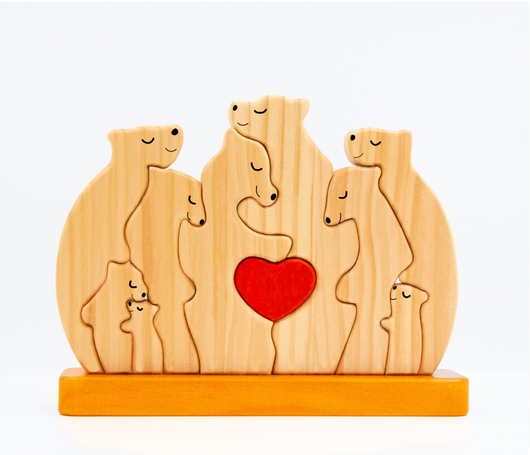 Famiglia Orsi™ - Puzzle Personalizzato in Legno