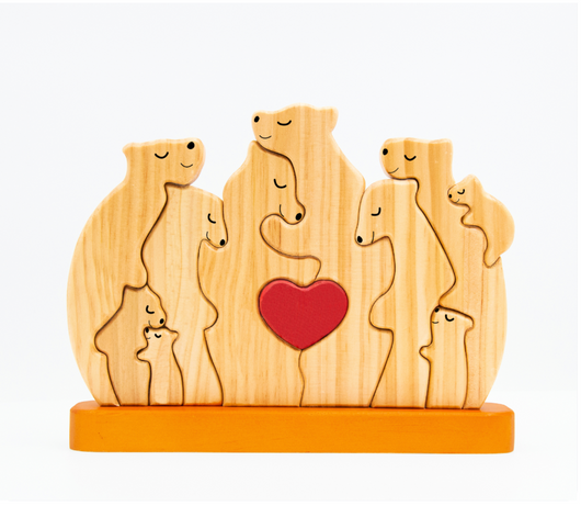 Famiglia Orsi™ - Puzzle Personalizzato in Legno