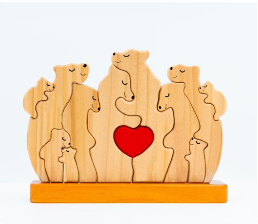 Famiglia Orsi™ - Puzzle Personalizzato in Legno