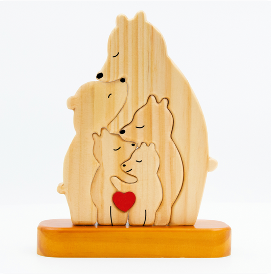 Famiglia Orsi™ - Puzzle Personalizzato in Legno