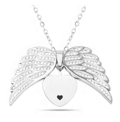 Collana angioletto con cuore inciso personalizzato