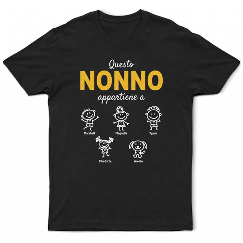 Il Nostro Nonno™ - T-shirt personalizzata con i nomi dei nipoti