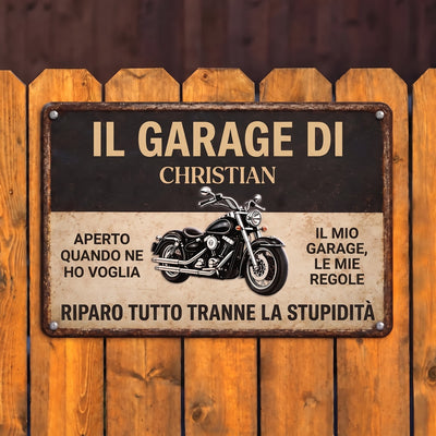Il Mio Garage™ - Targa da garage personalizzata Nonno