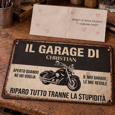 Il Mio Garage™ - Targa da garage personalizzata Nonno