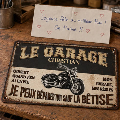 Il Mio Garage™ - Targa da garage personalizzata Nonno