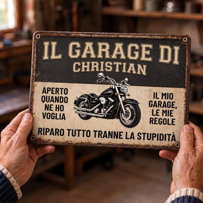 Il Mio Garage™ - Targa da garage personalizzata Nonno